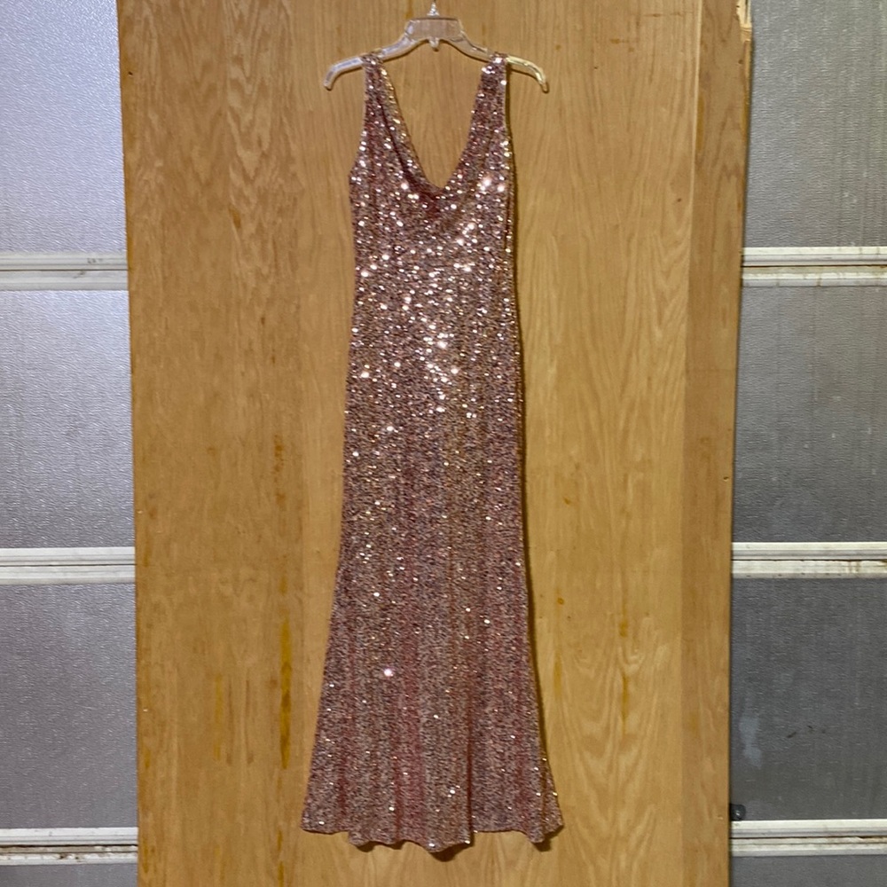 Bronze Sequined Maxi Dress